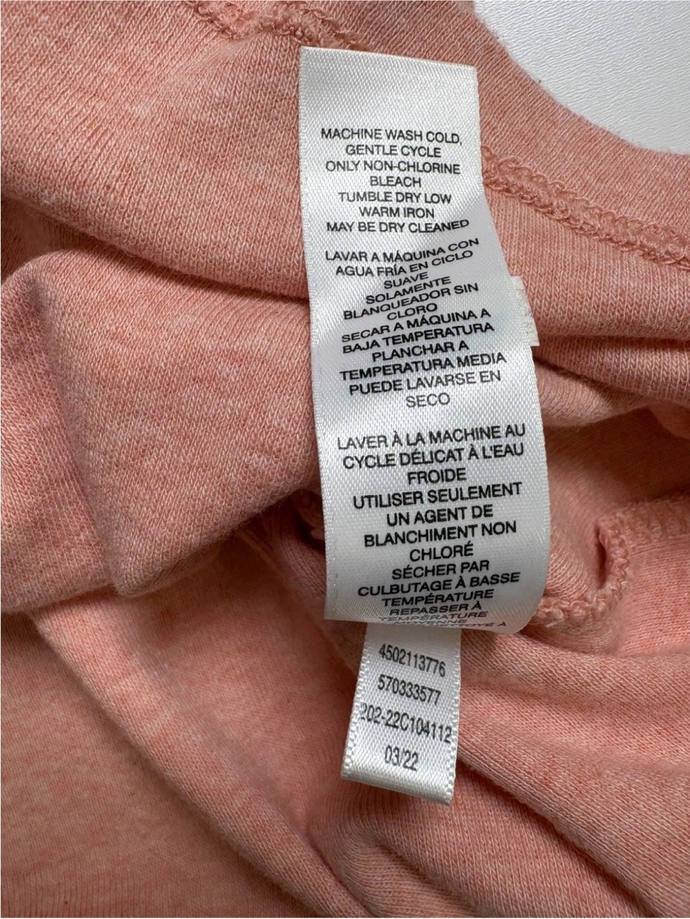 Chico's Skylar Split Neck Top Size 2 US Large Coral Haze Heather 3/4 Sleeve - Picture 10 of 10